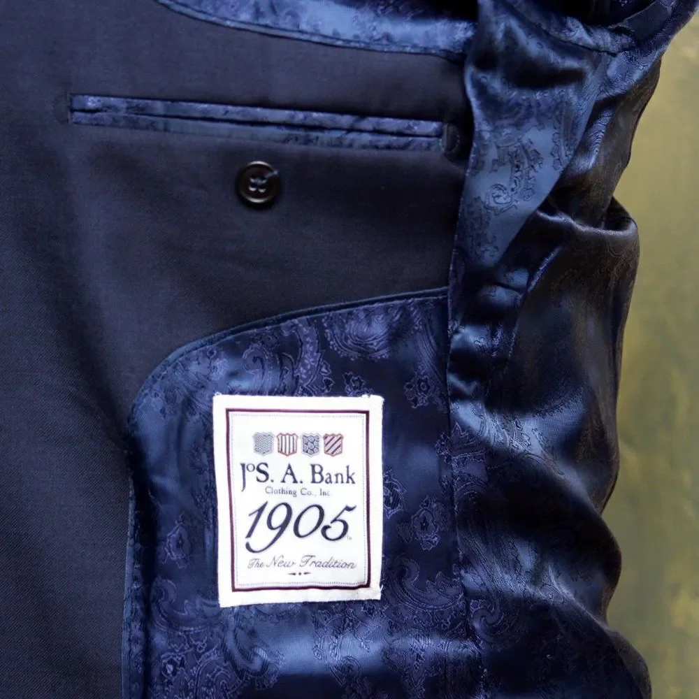 37/38R Jos A Bank 1905 Navy Sportcoat Blazer Custom‎ Made C080661